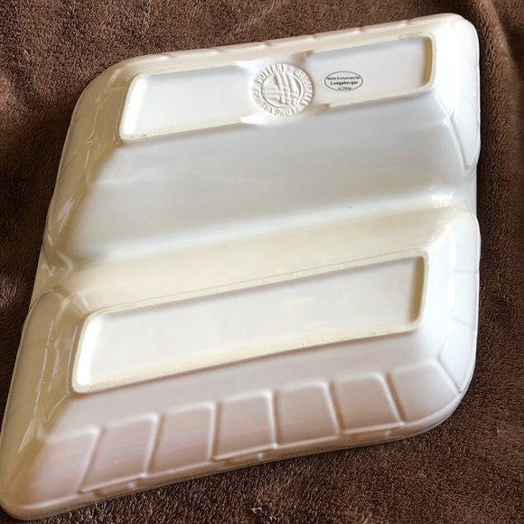Elegant Longaberger White Divided Serving Dish - Picture 2 of 5